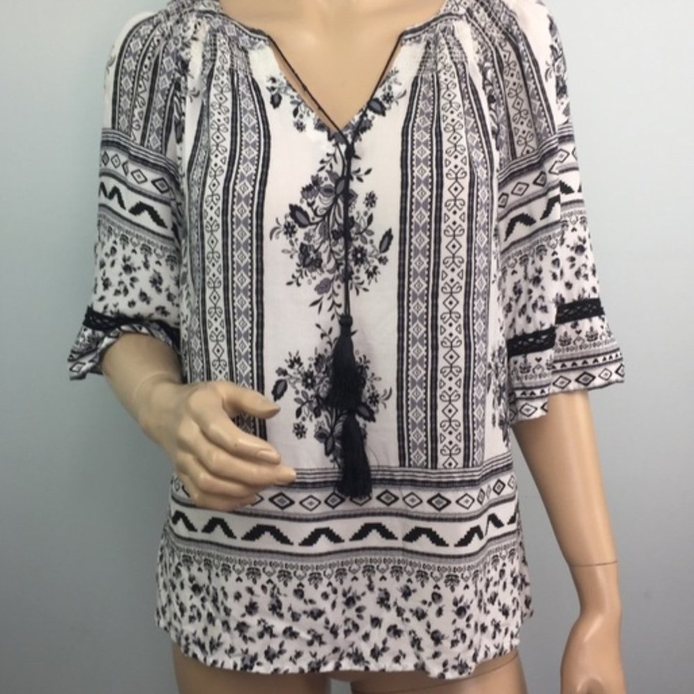 Anthropologie-Figueroa & Flower Peasant Top